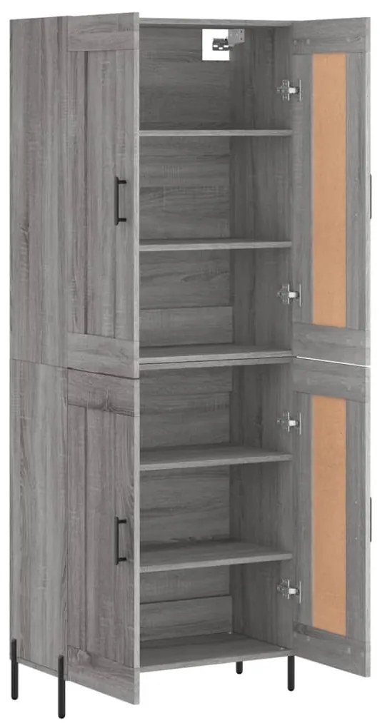 vidaXL Ντουλάπι Γκρι Sonoma 69,5 x 34 x 180 εκ. Επεξεργασμένο Ξύλο