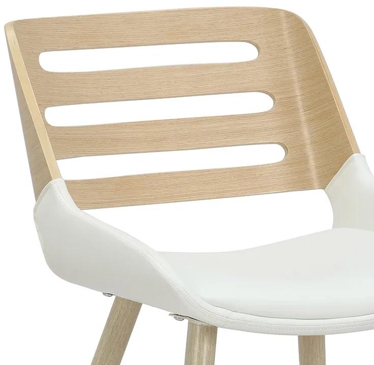 Καρέκλα Brody pakoworld pu λευκό- πόδι φυσικό - Ξύλο - 106-000036