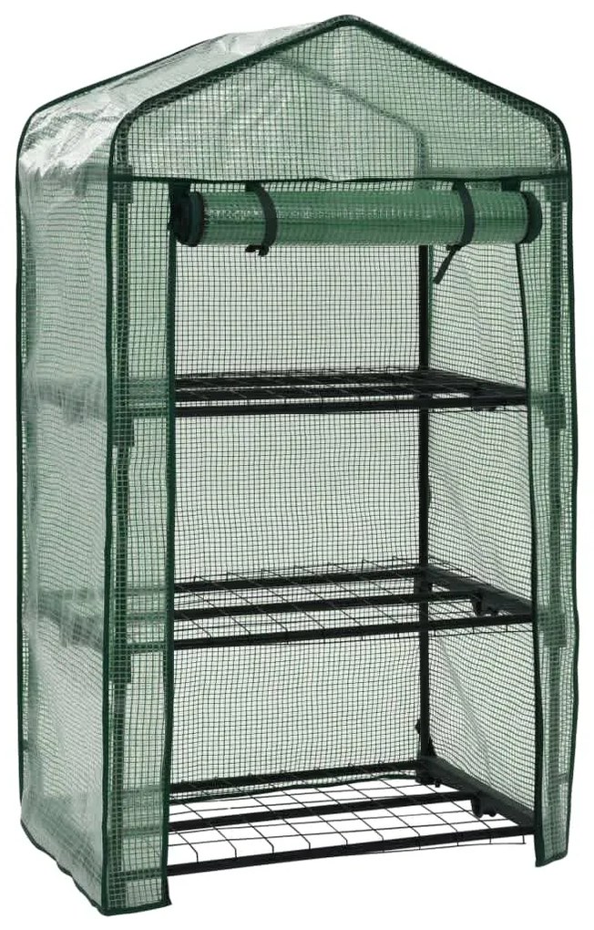vidaXL Μίνι Θερμοκήπιο με 3 Ράφια 69 x 49 x 125 εκ.