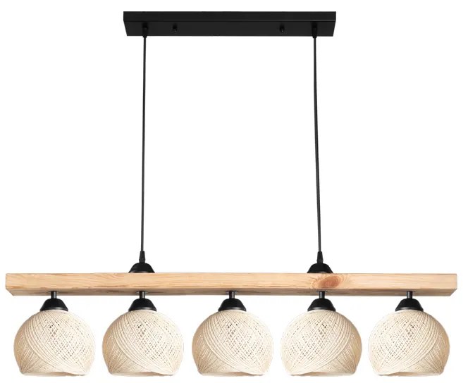 Intrahome Φωτιστικό οροφής πεντάφωτο Salote Intrahome Ε27 σε καφέ-κρέμα απόχρωση 100x18x24εκ | SKU: INTRAPA-258111200