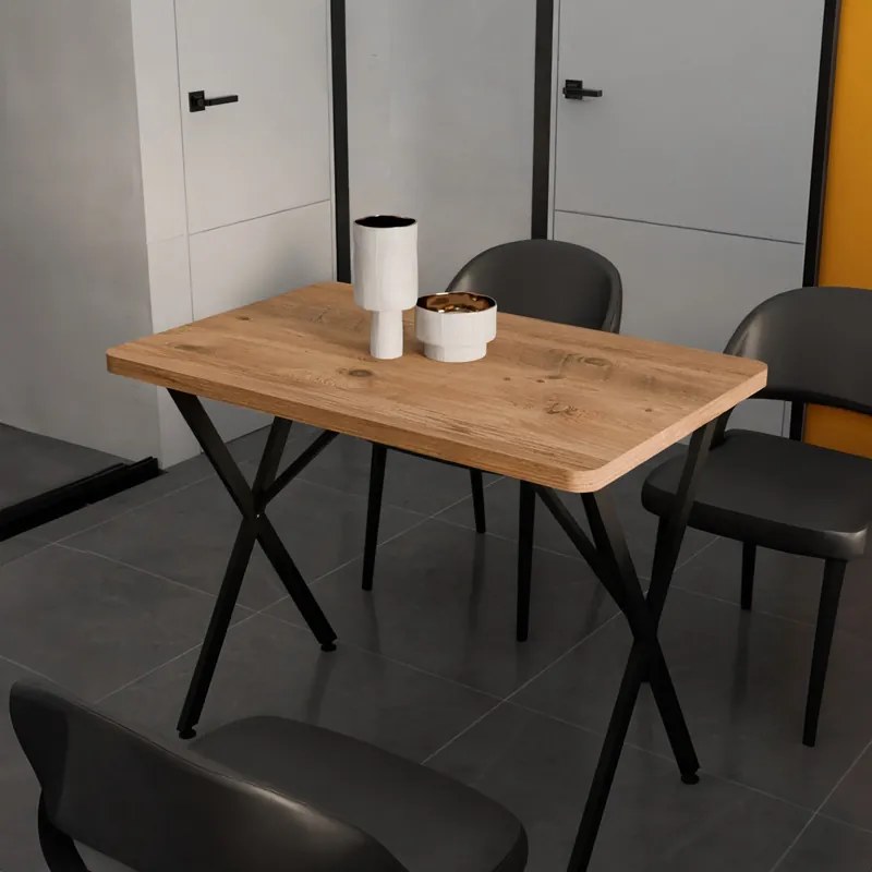 ΤΡΑΠΕΖΙ ZERYIN PAKOWORLD OAK ΜΕΛΑΜΙΝΗΣ-ΜΑΥΡΟ ΜΕΤΑΛΛΟ 110X70X75ΕΚ