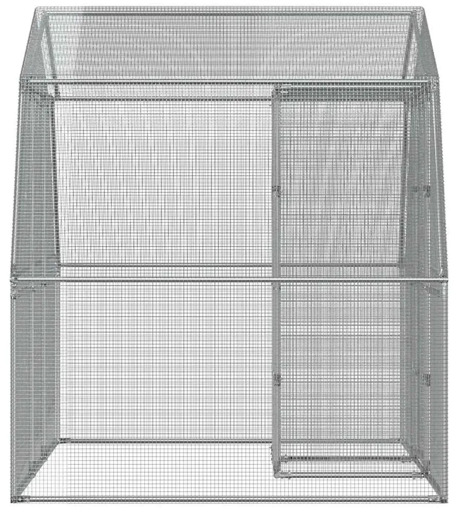 vidaXL Κλουβί με Πόρτα Ασημί Γαλβ. Χάλυβας