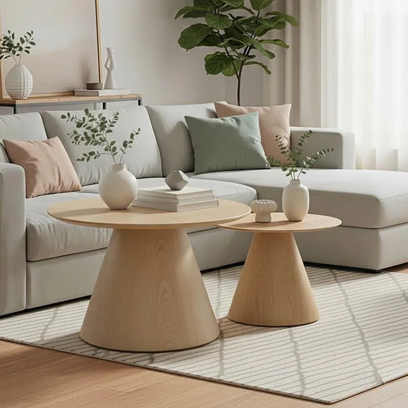 Tραπέζια σαλονιού Donda mdf σετ 2τεμ. sonoma 80x80x45 εκ.