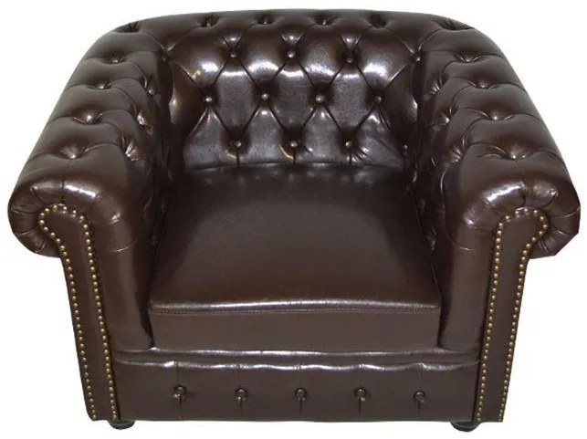Πολυθρόνα POLINA C3011.01 PU Σκούρο Καφέ Τύπου Chesterfield 110x90x73Y εκ. 110x90x73 εκ.
