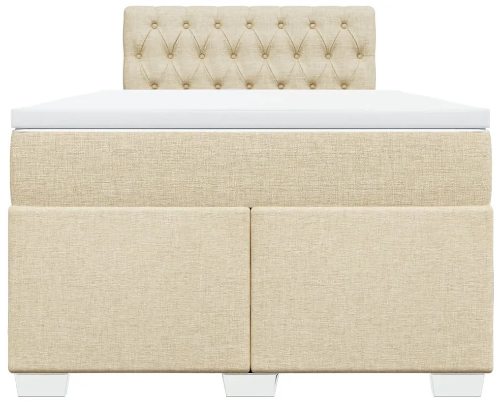 Κρεβάτι Boxspring με Στρώμα Κρεμ 120x190 εκ. Υφασμάτινο 3285839