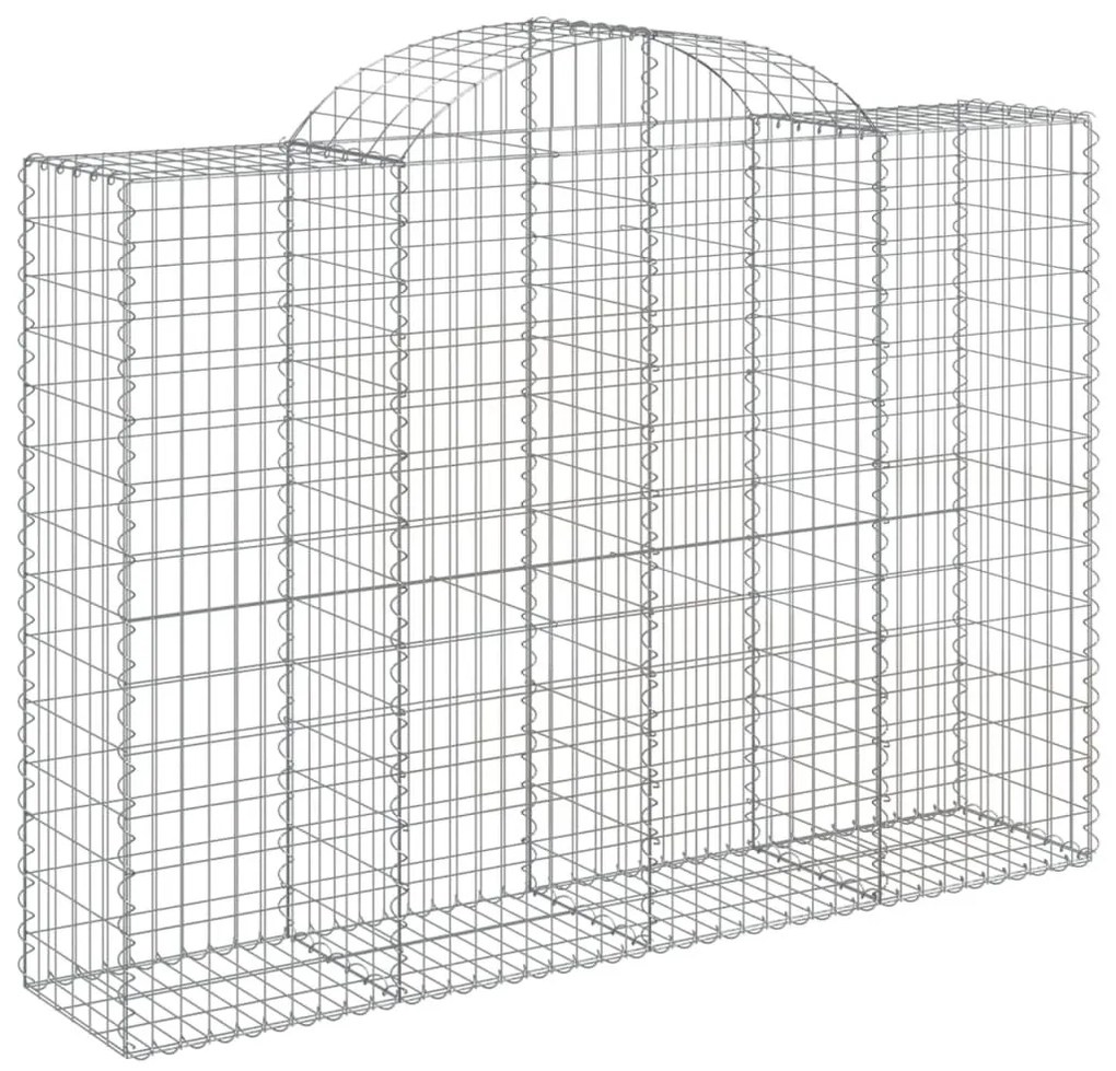 Συρματοκιβώτια Τοξωτά 25 τεμ. 200x50x140/160 εκ. Γαλβαν. Ατσάλι - Ασήμι