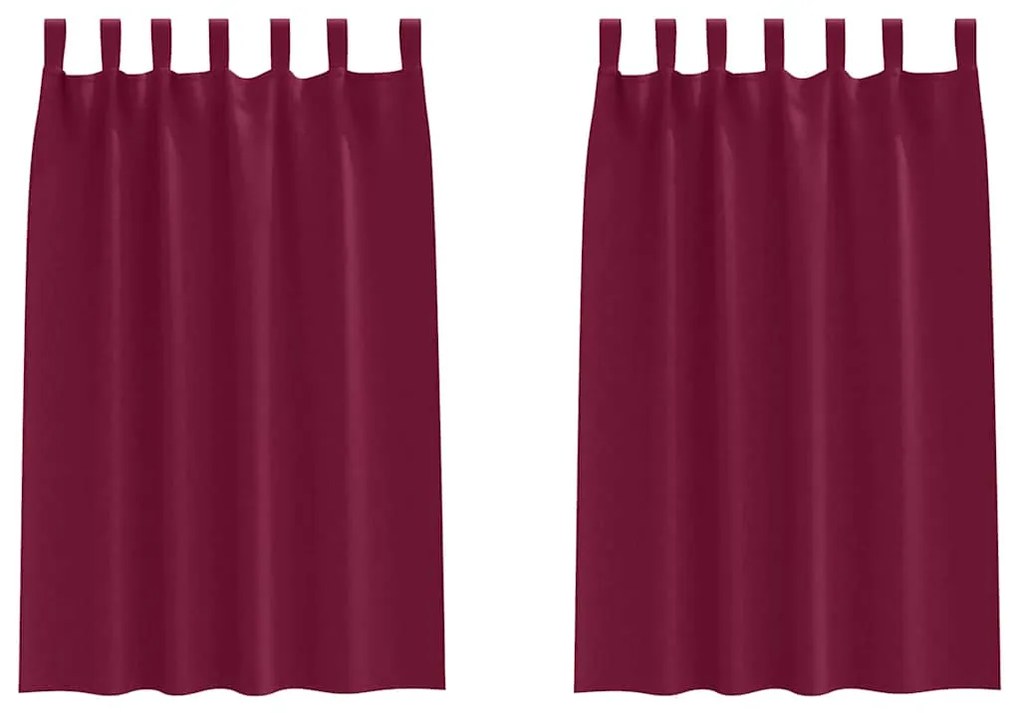 vidaXL Κουρτίνες με κουρτίνες 2 pcs Μπορντό 175x140εκ. Πολυεστέρας