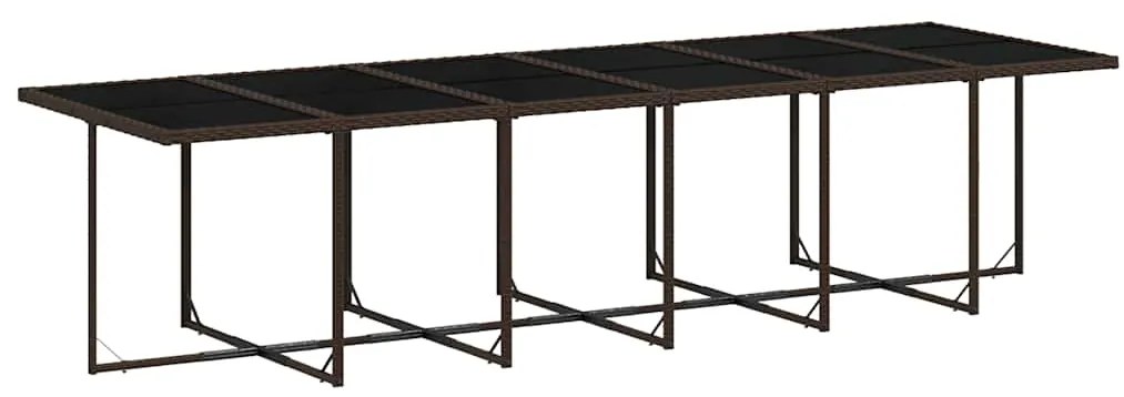 vidaXL Σετ Τραπεζαρίας Κήπου 17 τεμ Καφέ από Συνθ. Ρατάν με Μαξιλάρια