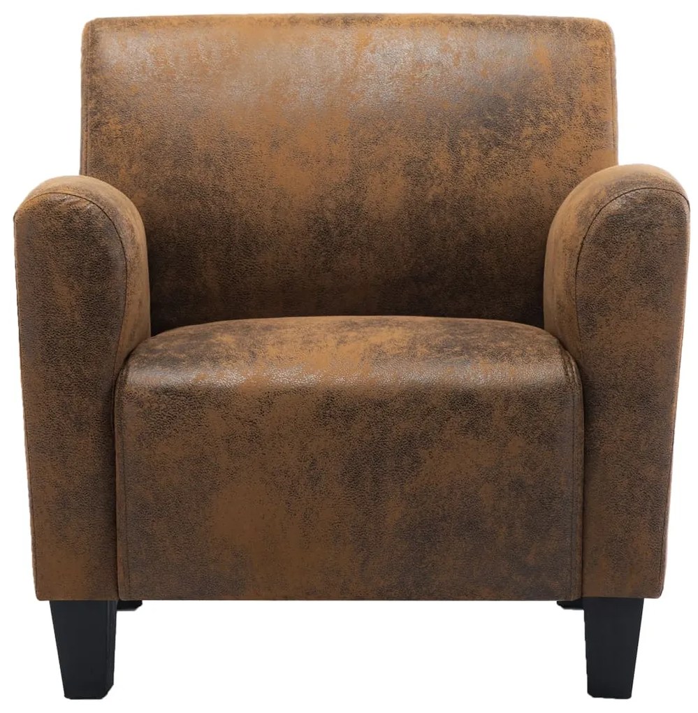 vidaXL Πολυθρόνα Καφέ 70 x 69 x 72 εκ. από Συνθετικό Δέρμα Σουέτ