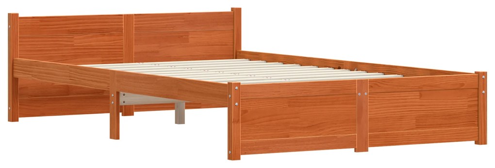 vidaXL Σκελετός Κρεβατιού Καφέ κεριού 120 x 200 cm Μασίφ ξύλο πεύκου