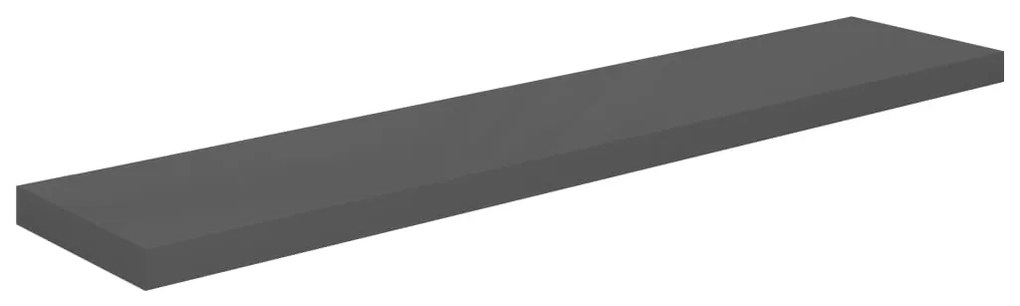 vidaXL Ράφια Τοίχου Γυαλιστερά Γκρι 4 Τεμάχια 120x23,5x3,8 εκ. MDF