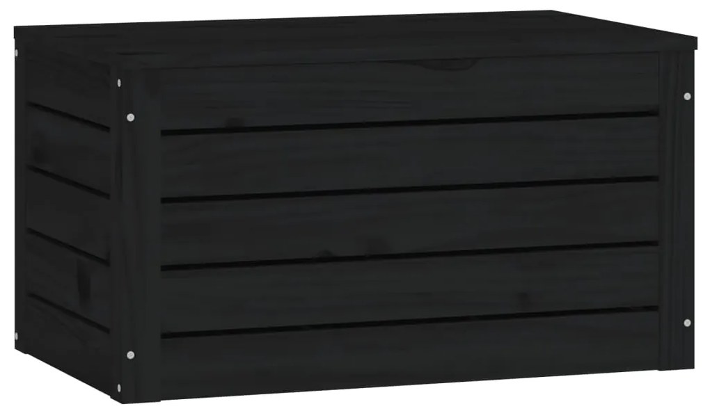 vidaXL Κουτί Αποθήκευσης Μαύρα 59,5x36,5x33 εκ. Μασίφ Ξύλο Πεύκου