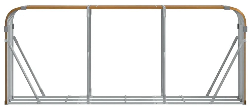 vidaXL Ξυλοθήκη Ξύλινη Όψη 234x45x100 εκ. από Γαλβανισμένο Ατσάλι