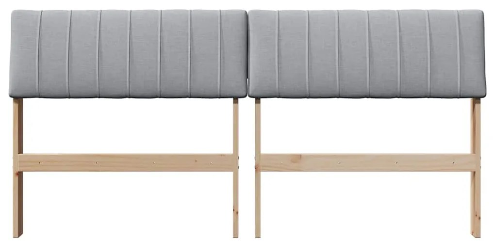 vidaXL Ταπετσαρισμένο κεφαλάρι Ανοιχτό γκρι 160 cm