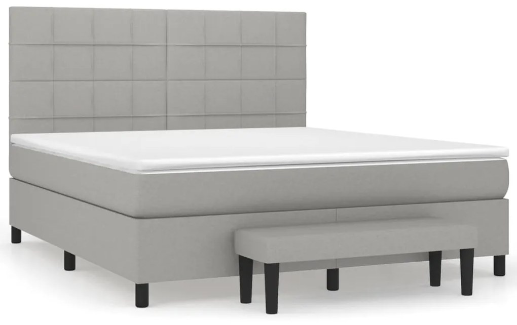 ΚΡΕΒΑΤΙ BOXSPRING ΜΕ ΣΤΡΩΜΑ ΑΝΟΙΧΤΟ ΓΚΡΙ 180X200 ΕΚ. ΥΦΑΣΜΑΤΙΝΟ 3136613