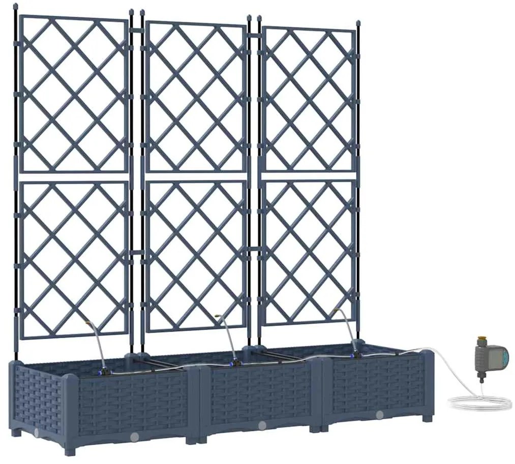 vidaXL Ζαρντινιέρες κήπου Γκρι 120 x 40 x 126 cm Ατσάλι