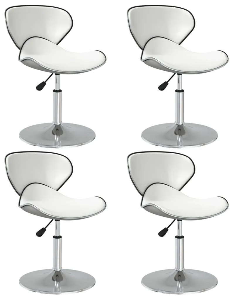 Καρέκλες Τραπεζαρίας 4 τεμ. Λευκές από Συνθετικό Δέρμα