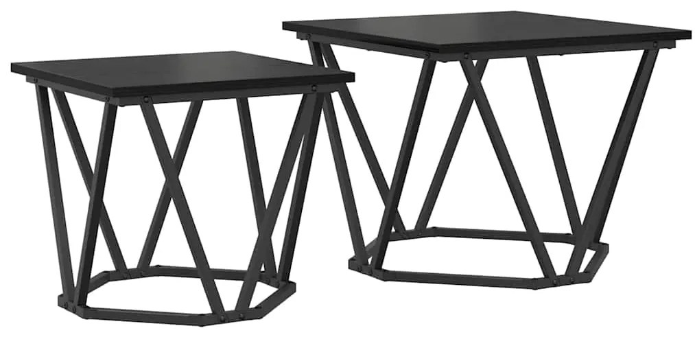 vidaXL Σετ βοηθητικά τραπεζάκια 2 pcs Μαύρη δρυς 50 x 50 x 40 cm