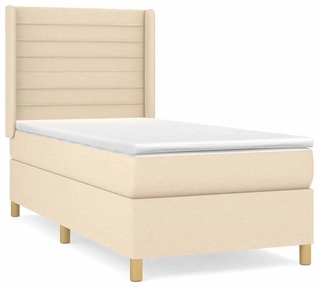 ΚΡΕΒΑΤΙ BOXSPRING ΜΕ ΣΤΡΩΜΑ ΚΡΕΜ 100 X 200 ΕΚ. ΥΦΑΣΜΑΤΙΝΟ 3132054