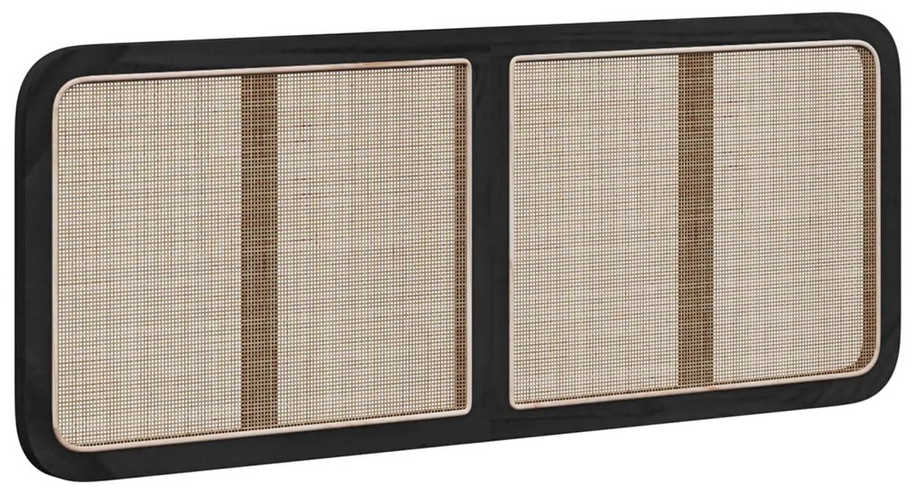 vidaXL Κεφαλάρι με κεφαλάρι Μαύρο 140 x 55 x 3 εκ. Ρατάν