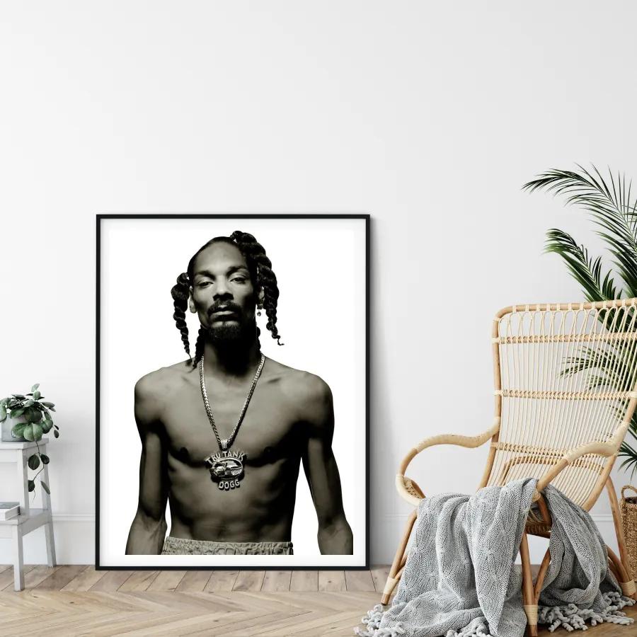 Πόστερ &amp; Κάδρο Snoop Dogg PRT029 22x31cm Μαύρο Ξύλινο Κάδρο (με πόστερ)