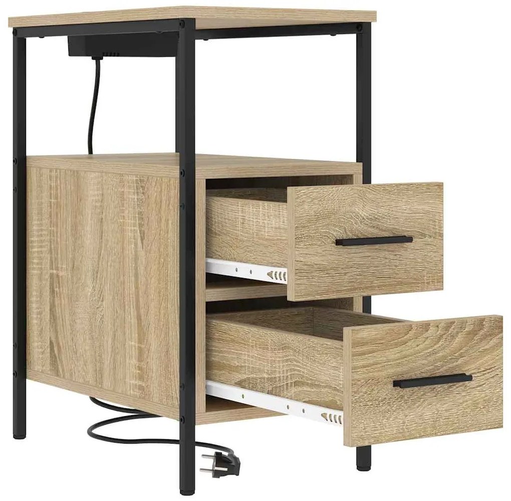 vidaXL Κομοδίνο Sonoma Δρυς 30 x 48 x 61 εκ Επεξεργασμένο ξύλο