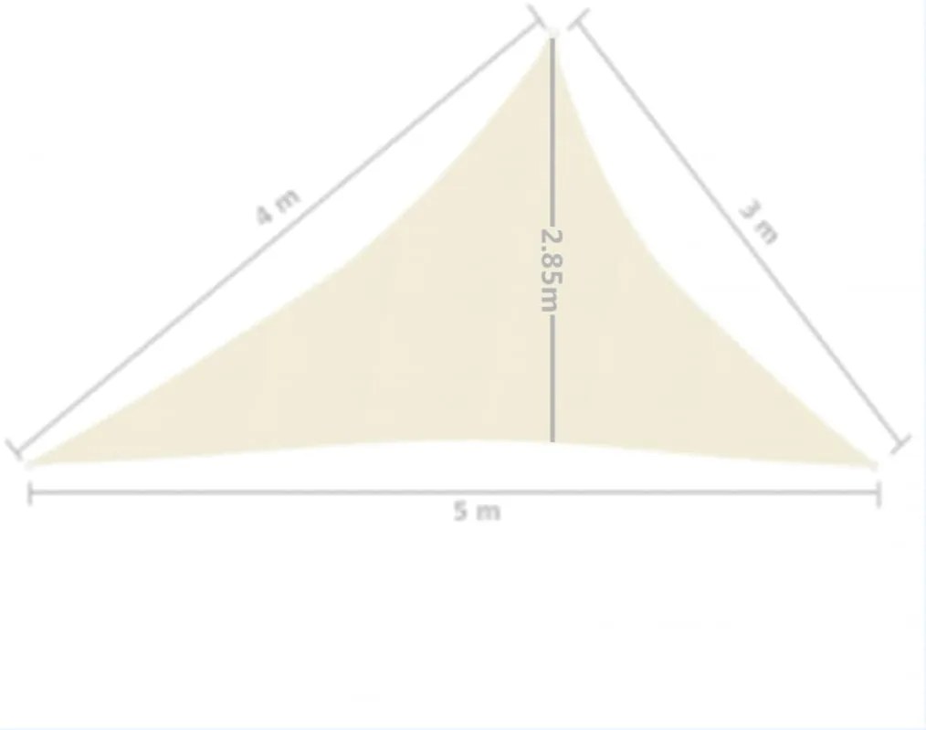 Πανί Σκίασης Κρεμ 3 x 4 x 5 μ. από HDPE 160 γρ./μ² - Κρεμ