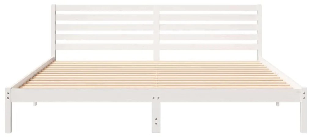 vidaXL Σκελετός Κρεβατιού Λευκό 200 x 210 cm Στερεά ξυλεία πεύκου