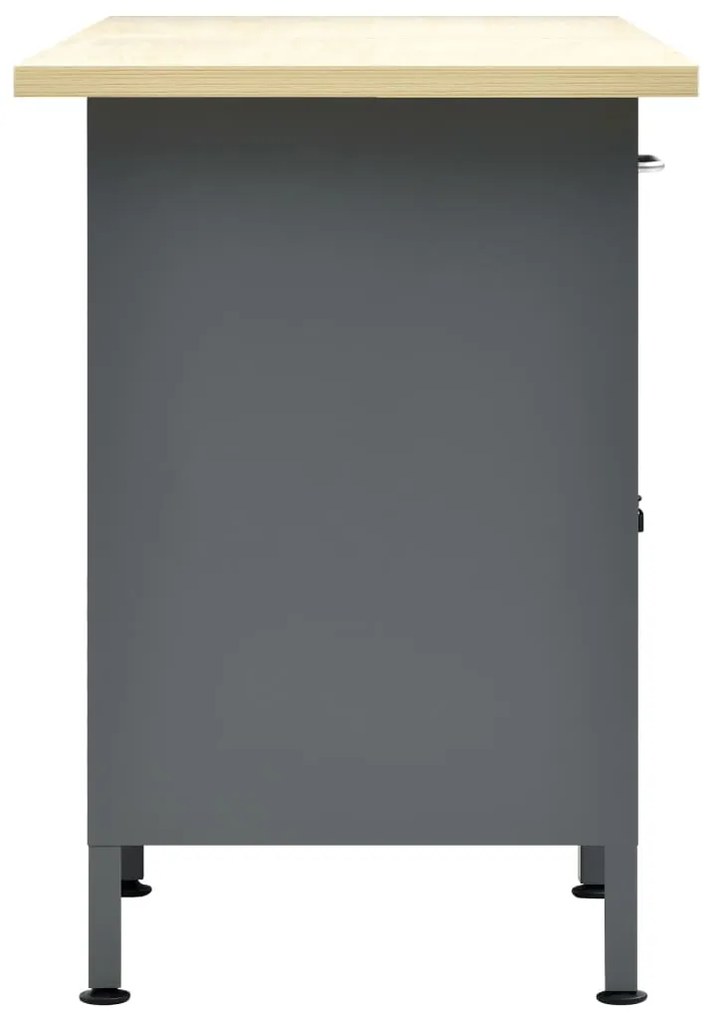 vidaXL Πάγκος Εργασίας Μαύρος 160 x 60 x 85 εκ. Ατσάλινος