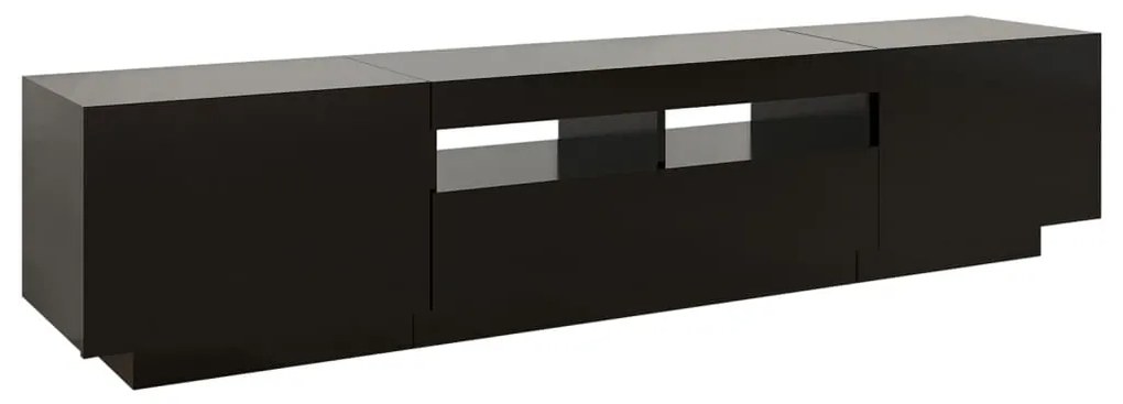 vidaXL Έπιπλο Τηλεόρασης με LED Μαύρο 180 x 35 x 40 εκ.