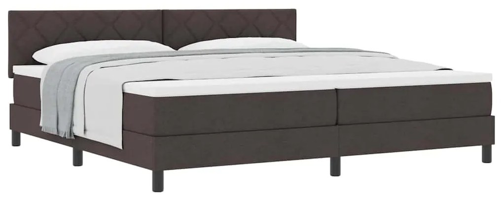 vidaXL Κρεβάτι box spring με στρώμα Σκούρο Καφέ 200 x 200 cm ύφασμα