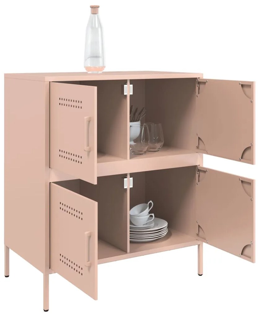 vidaXL Ντουλάπι Ροζ 68x39x79 εκ. από Ατσάλι
