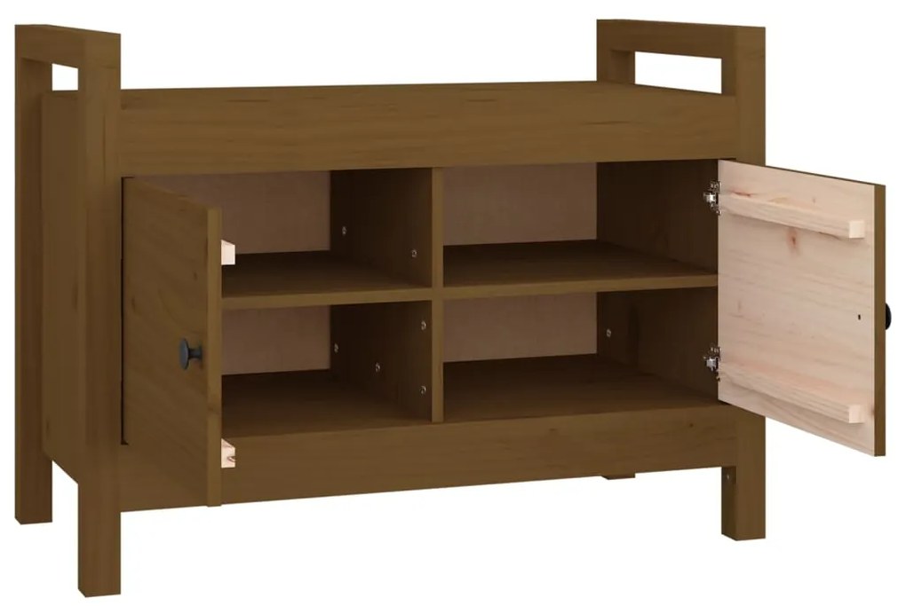 vidaXL Παγκάκι Χολ Καφέ μελί 80x40x60 εκ. Μασίφ Ξύλο Πεύκο
