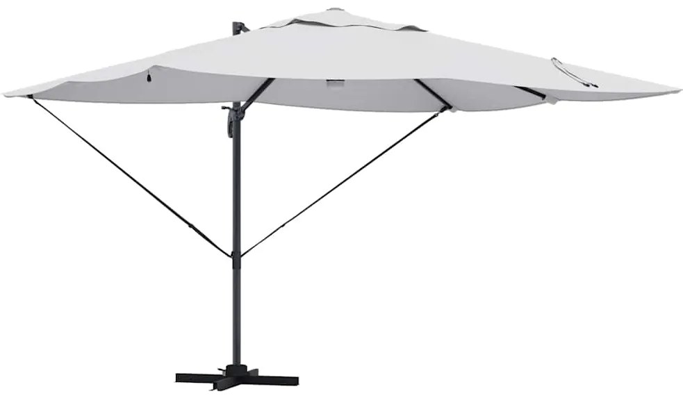 vidaXL Ομπρέλα ηλίου με φώτα λωρίδας LED Άμμος 351 x 250 x 253 εκ