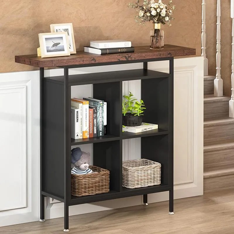 Τραπέζι μπαρ Stolik καρυδί - μαύρο 100x35x110 εκ. 100x35x110 εκ.