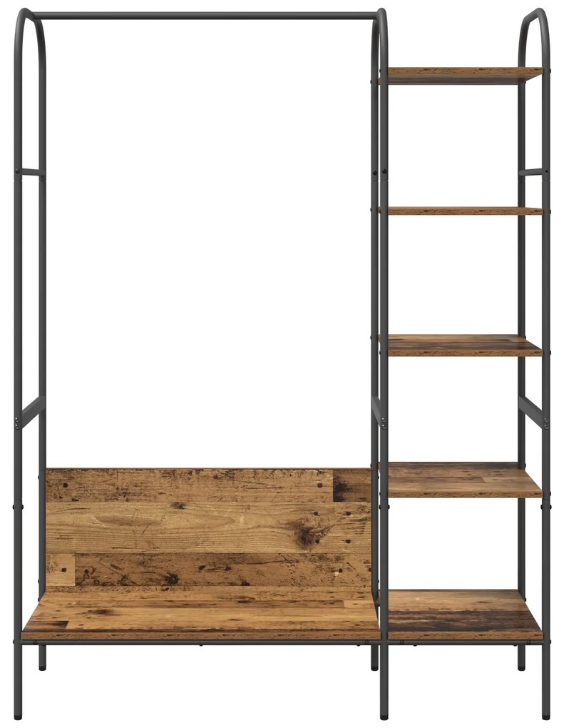 vidaXL Ράφι Ρούχων με Ράφια Παλιό Ξύλο 120x44x160 εκ. Φτιαγμένο Ξύλο