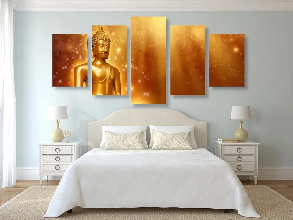 Εικόνα 5 τμημάτων χρυσός Βούδας - 100x50