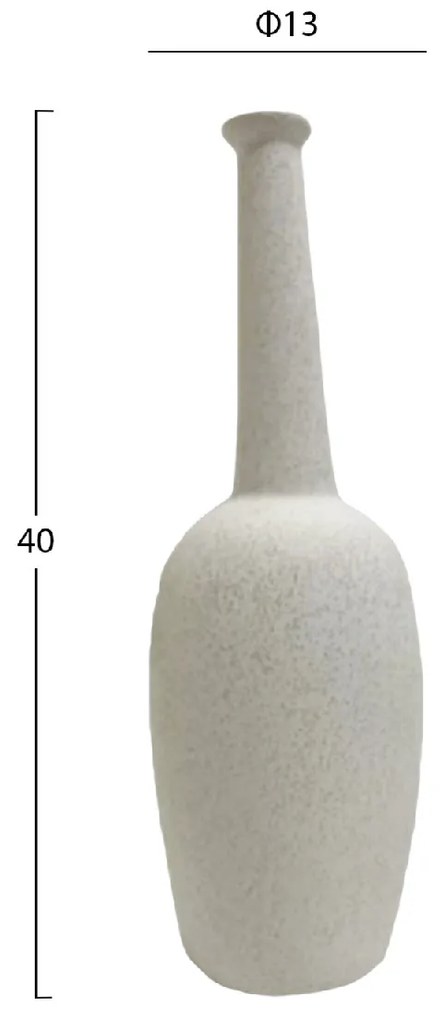 ΕΠΙΤΡΑΠΕΖΙΟ ΚΕΡΑΜΙΚΟ ΔΙΑΚΟΣΜΗΤΙΚΟ ELENDIL HM4591.01 ΥΠΟΛΕΥΚΟ ΚΡΥΣΤΑΛΛΙΚΟ Φ12x39.5Υεκ