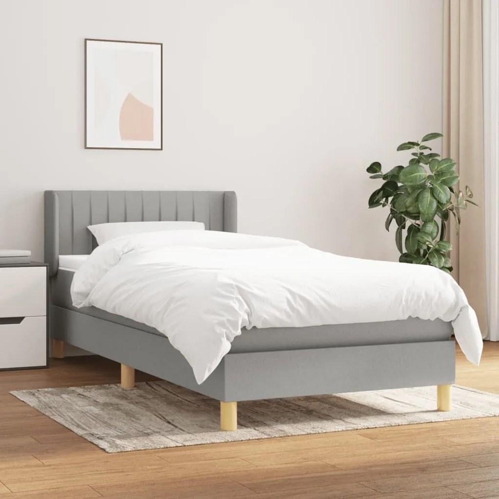 ΚΡΕΒΑΤΙ BOXSPRING ΜΕ ΣΤΡΩΜΑ ΑΝΟΙΧΤΟ ΓΚΡΙ 80X200 ΕΚ. ΥΦΑΣΜΑΤΙΝΟ 3130385