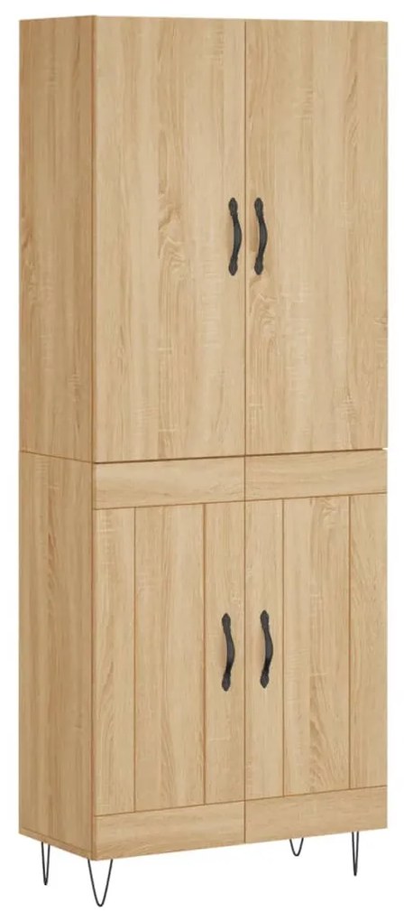 vidaXL Ντουλάπι Sonoma δρυς 69,5 x 34 x 180 εκ. από Επεξεργασμένο Ξύλο