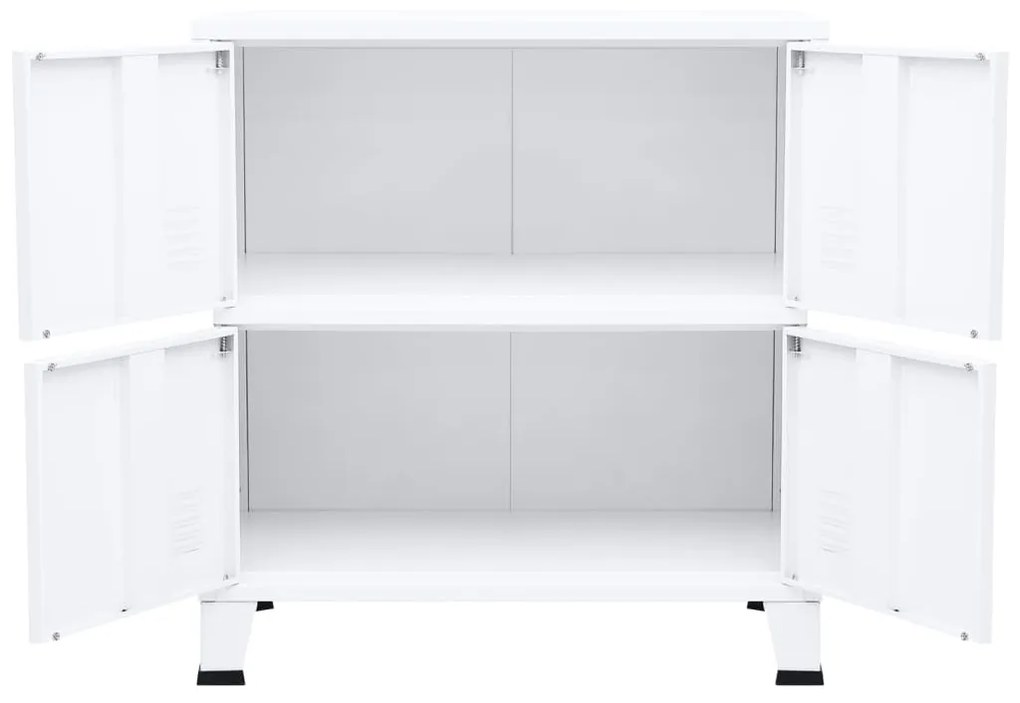 Αρχειοθήκη Βιομηχανικού Στιλ Λευκή 75 x 40 x 80 εκ. Ατσάλινη 339626