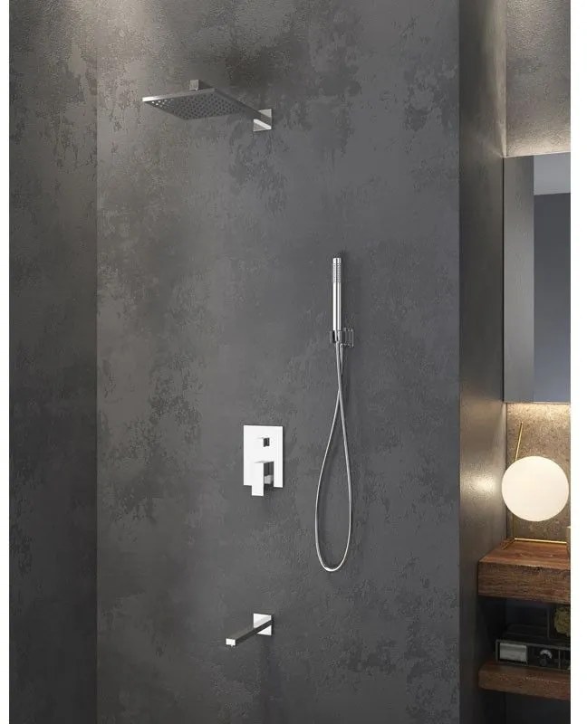 Karag DELOS Chrome Σετ Μπαταρίας Εντοιχισμού Ντους Χρωμέ PVC Plastic, Κράμα Ορειχάλκου CFT205
