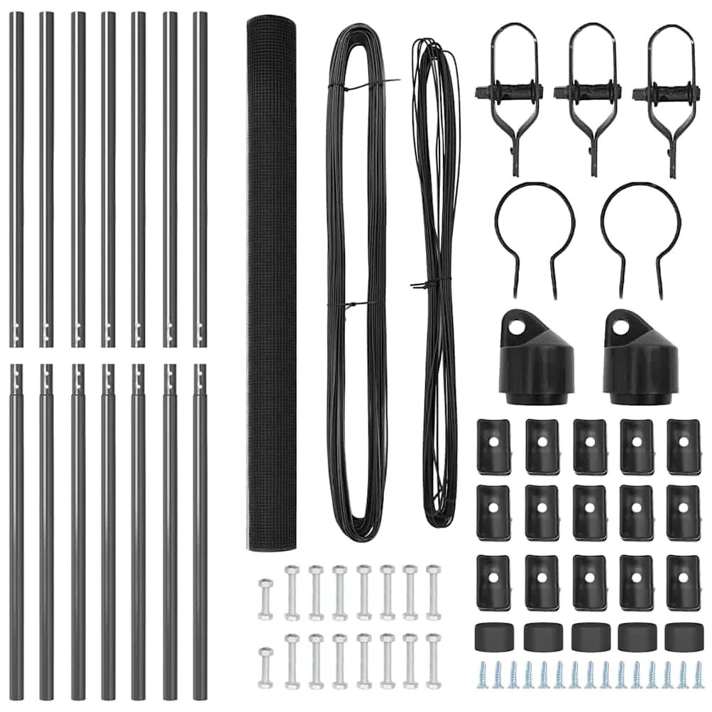 vidaXL Στύλος Περιφράξεων Γκρι 10 x 1,6 μ (16 x 16 χιλιοστά πλέγμα)
