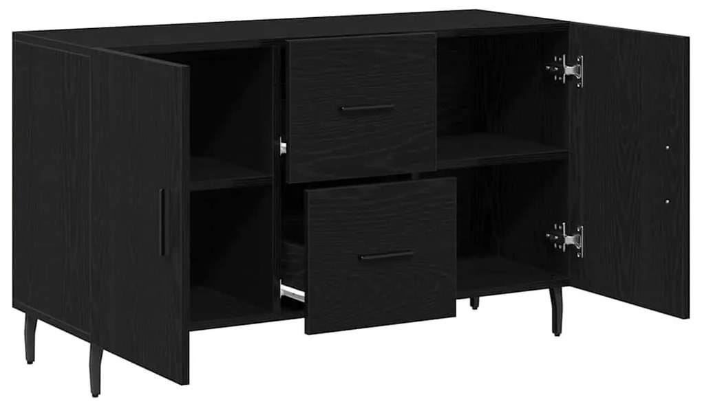 vidaXL Πλαϊνό γραφείο Μαύρη Οξυά 100 x 36 x 60 εκ. Επεξεργασμένο ξύλο