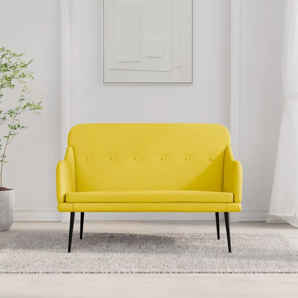 vidaXL Πάγκος Ανοιχτό Κίτρινο 110x76x80 εκ. Υφασμάτινος