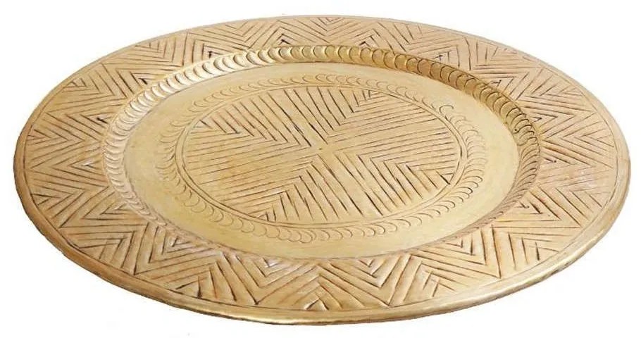Διακοσμητικός Δίσκος Με Ανάγλυφο LAK505 Φ50cm Gold Espiel Aluminium
