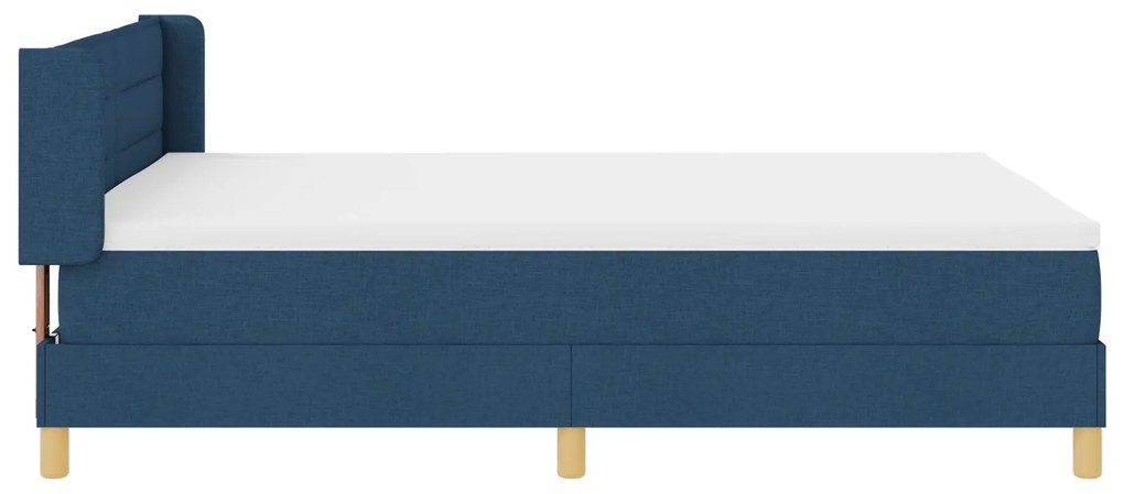 vidaXL Κρεβάτι Box Spring με Στρώμα σε Μπλε, 140x200 εκ, Υφασμάτινο
