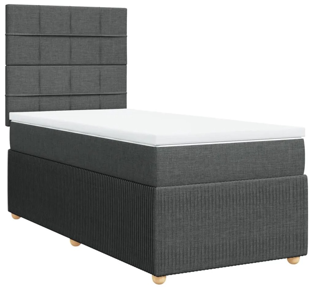 ΚΡΕΒΑΤΙ BOXSPRING ΜΕ ΣΤΡΩΜΑ ΣΚΟΥΡΟ ΓΚΡΙ 80X200 ΕΚ. ΥΦΑΣΜΑΤΙΝΟ 3294184