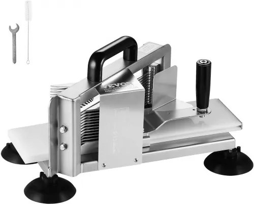 VEVOR Commercial Tomato Slicer, 3/16 inch Tomato Cutter Slicer, Stainless Steel Heavy Duty Tomato Slicer Machine, Manual Tomato Slicer with Non-slip Feet, for Cutting Tomatoes, Cucumbers, Bananas