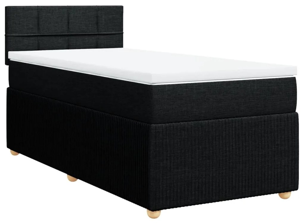 ΚΡΕΒΑΤΙ BOXSPRING ΜΕ ΣΤΡΩΜΑ ΜΑΥΡΟ 90X200 ΕΚ. ΥΦΑΣΜΑΤΙΝΟ 3289641